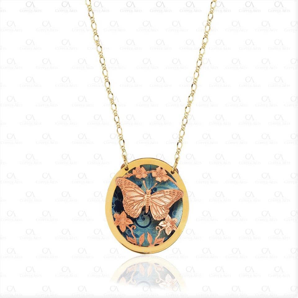 COPPER ARTS INC. - Wholesale Pendant/Charm Necklace - NPT 12 Cut Out Butterfly Necklace NPT-121