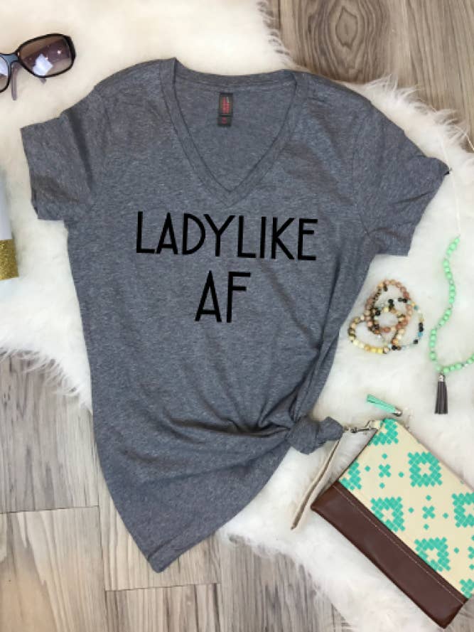 spillthebeansetc - Wholesale Screen Printed T-Shirt - Women's - Ladylike AF Adult Shirt0
