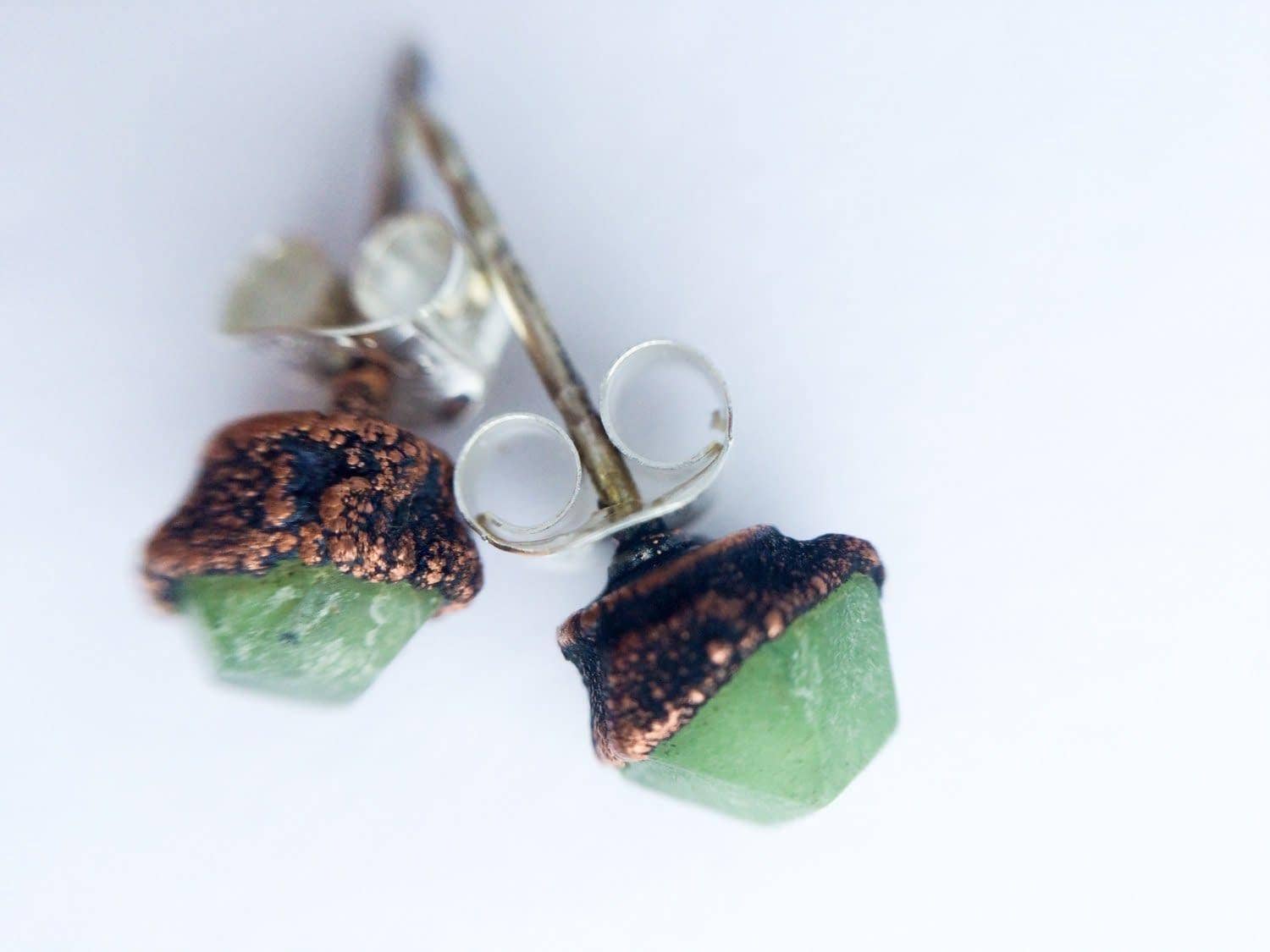 HAWKHOUSE - Wholesale Stud/Post Earrings - Green Garnet Stud Earrings2