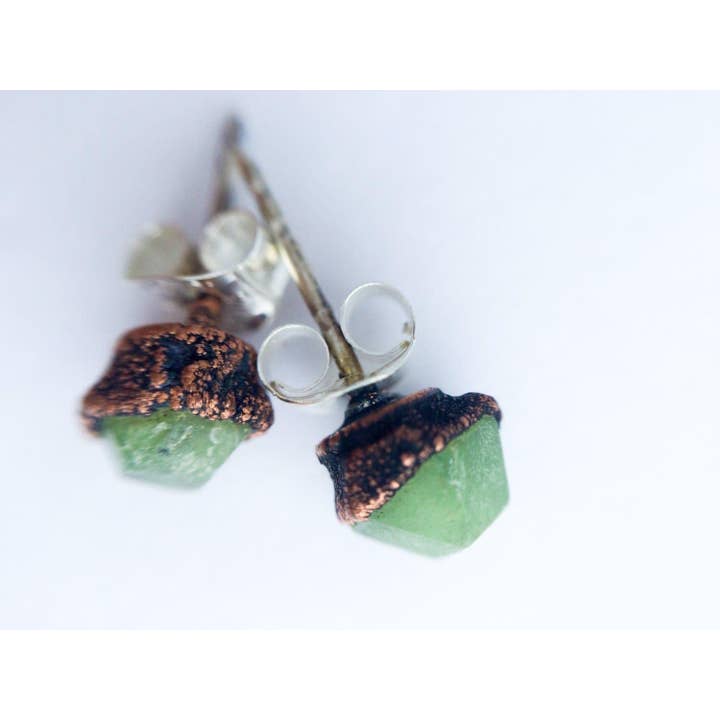 HAWKHOUSE - Wholesale Stud/Post Earrings - Green Garnet Stud Earrings2