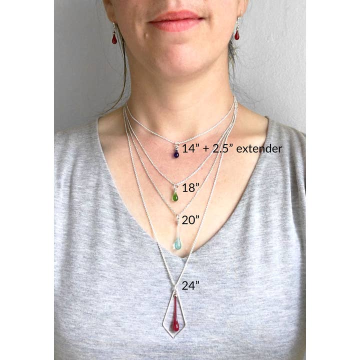 Sundrop Jewelry - Vente Colliers à pendentif - Collier avec pendentif en forme de larme en verre Maressa1