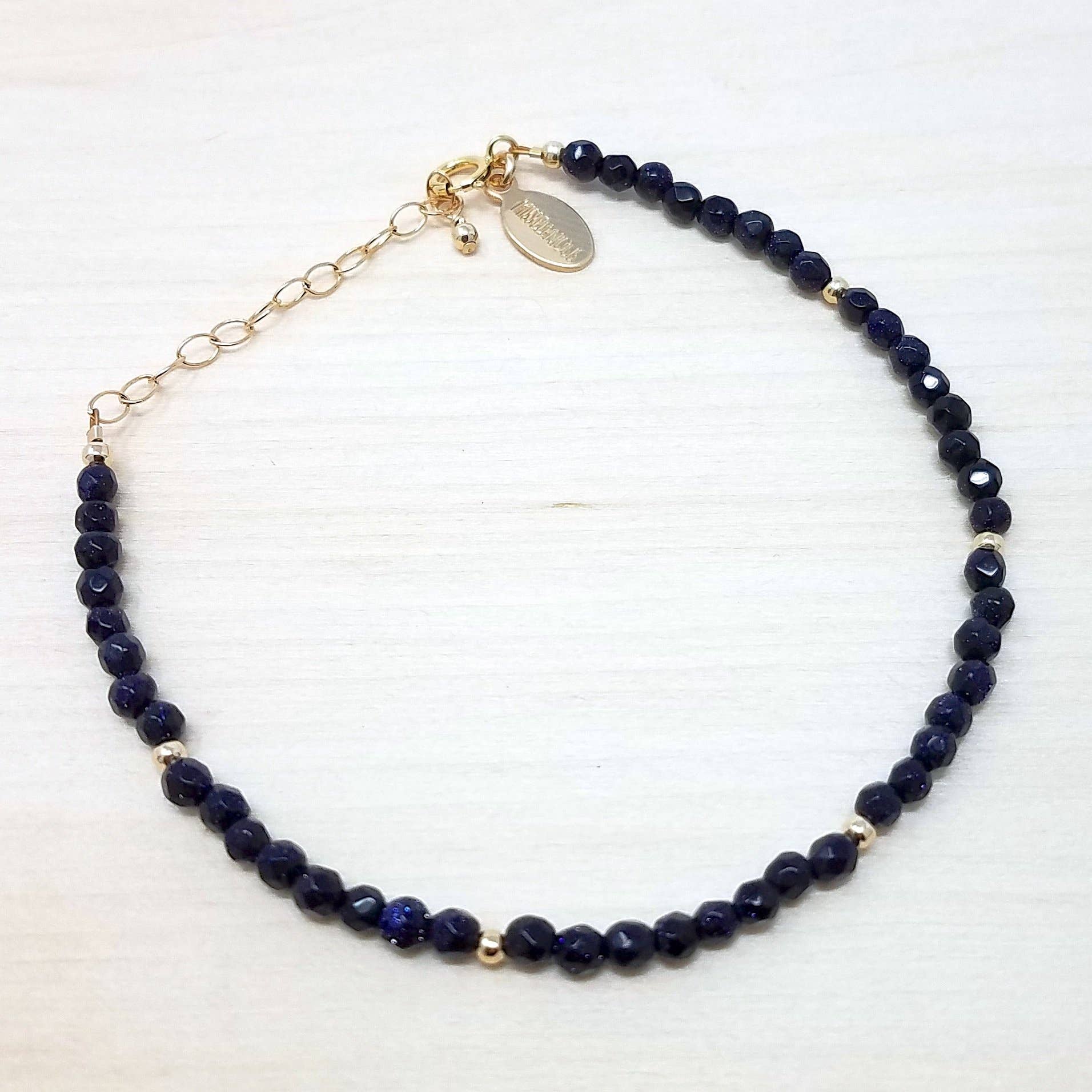 MissElenious Jewelry - Wholesale Beaded Bracelet - Blue Goldstone Beaded Bracelet1