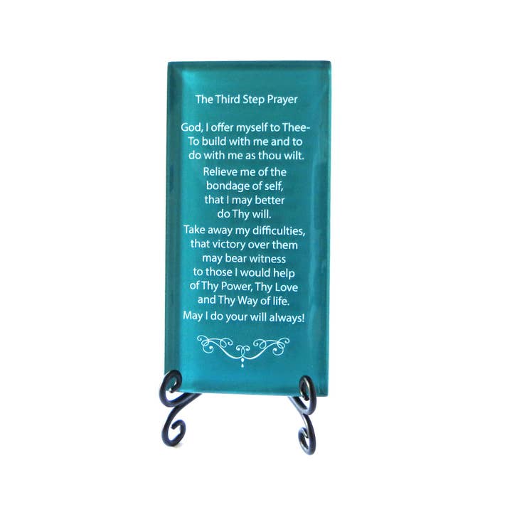 Lifeforce Glass, Inc. - Wholesale Muurplakkaat - Inspirerende glazen plaquette - Gebed in de derde stap