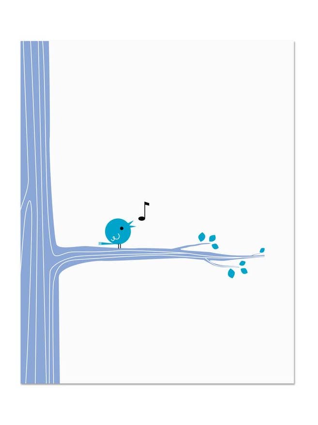 Impressão de Arte, Crianças | 8" x 10" | Pássaro Azul da Felicidade por atacado de Maginating