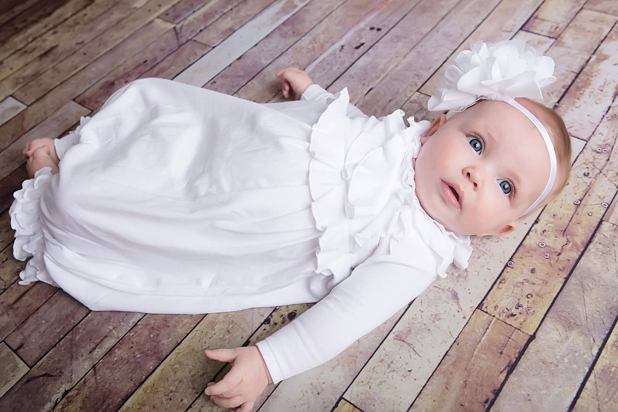 Lemon Loves Lime - Wholesale Fashion Headband - Baby - LAYETTE BASIC-White Rose Headband1
