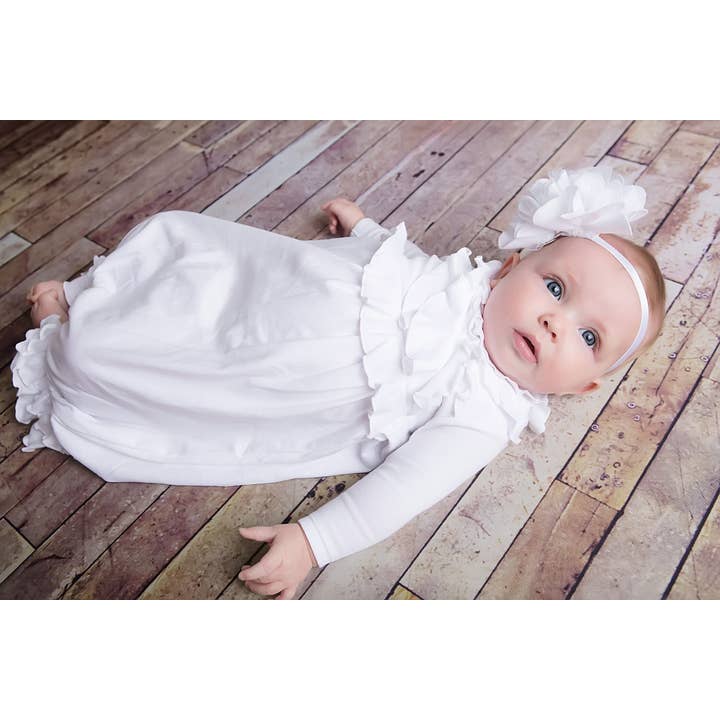 Lemon Loves Lime - Wholesale Fashion Headband - Baby - LAYETTE BASIC-White Rose Headband1
