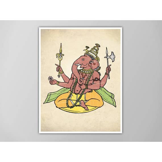5” x 7” Ganesha Art Print for wholesale by The National Anthem