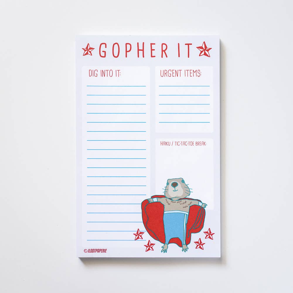 ILOOTPAPERIE - Wholesale Notepad - Gopher It! Nacho Libre Gopher Desk Notepad 50 Sheets