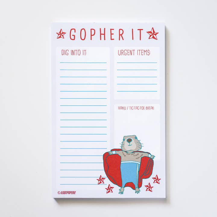 ILOOTPAPERIE - Wholesale Notepad - Gopher It! Nacho Libre Gopher Desk Notepad 50 Sheets0