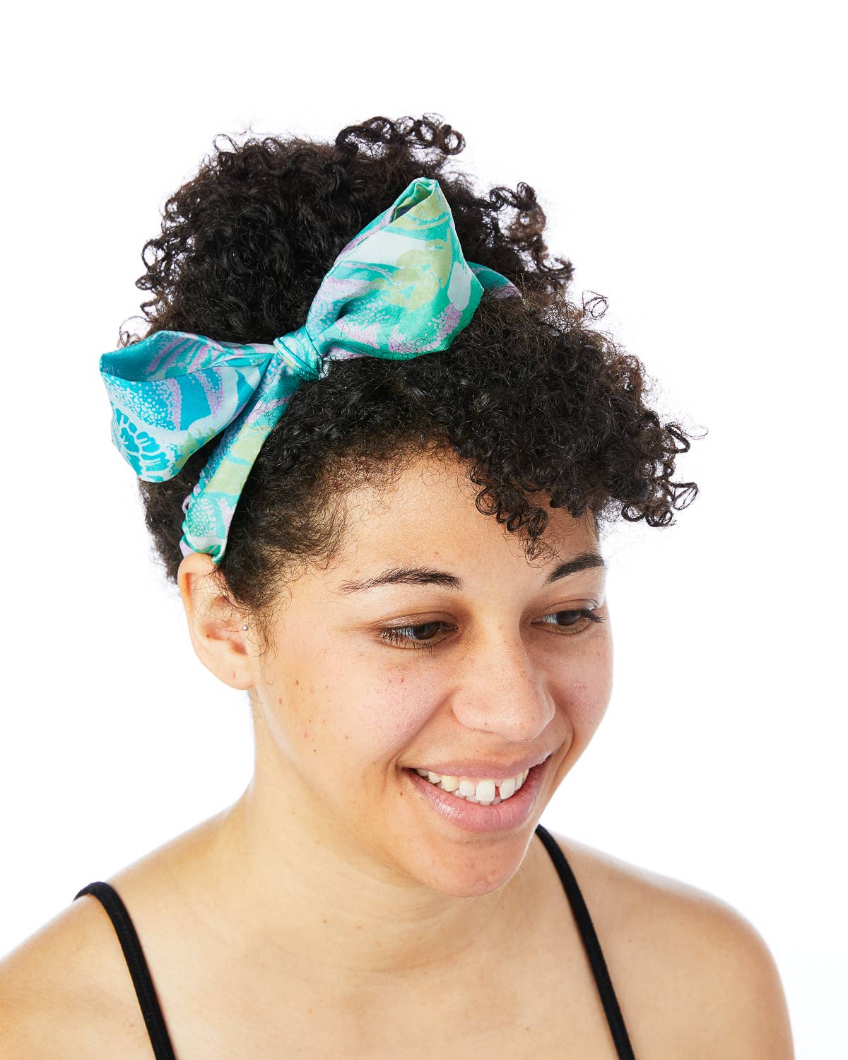 Sewing New Futures, Inc - Wholesale Fashion Headband - Women's - Blue Sari Braided-Tie Headband3
