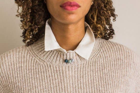 Jenna Vanden Brink Ceramics – wholesale Hänge-/berlockhalsband – Facetterade kluster halsband (cool färg sätt)5