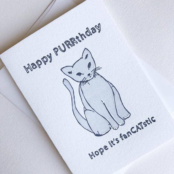 Steel Petal Press - Wholesale Birthday Card - Fancatstic Birthday - Letterpress Birthday Greeting Card