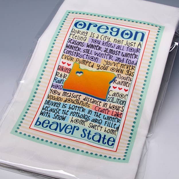 Liane Fried Studio - Wholesale Tea Towel - Design your own whimsical STATE NAME DROP Towel2