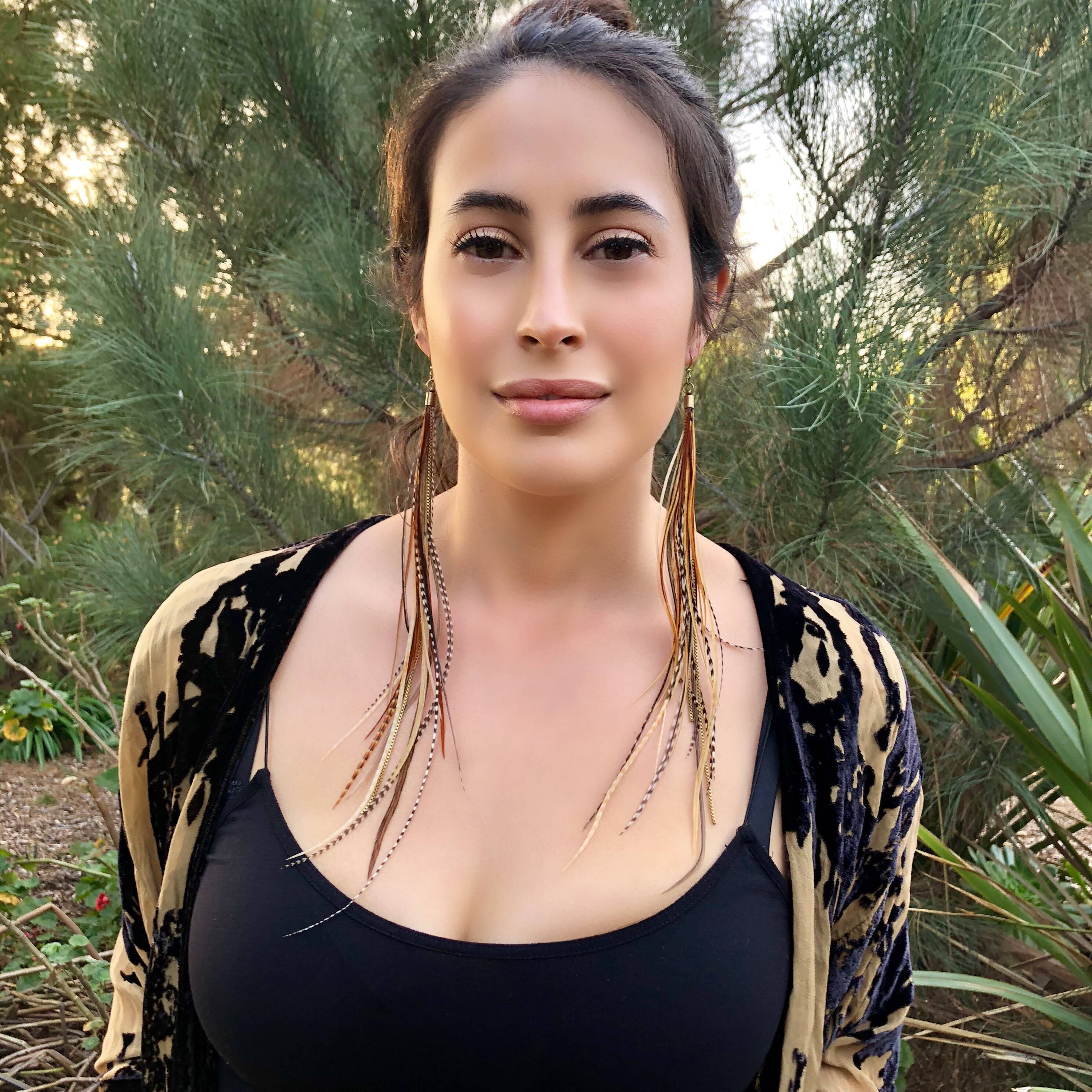 ASTALI - Wholesale Tassel Earrings - Extra Long Feather Earrings - Mixed Grizzly, Boho Western3