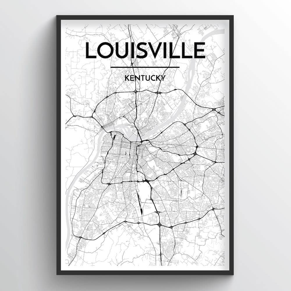 Point Two Design Group - Wholesale Art Print - Louisville City Map2