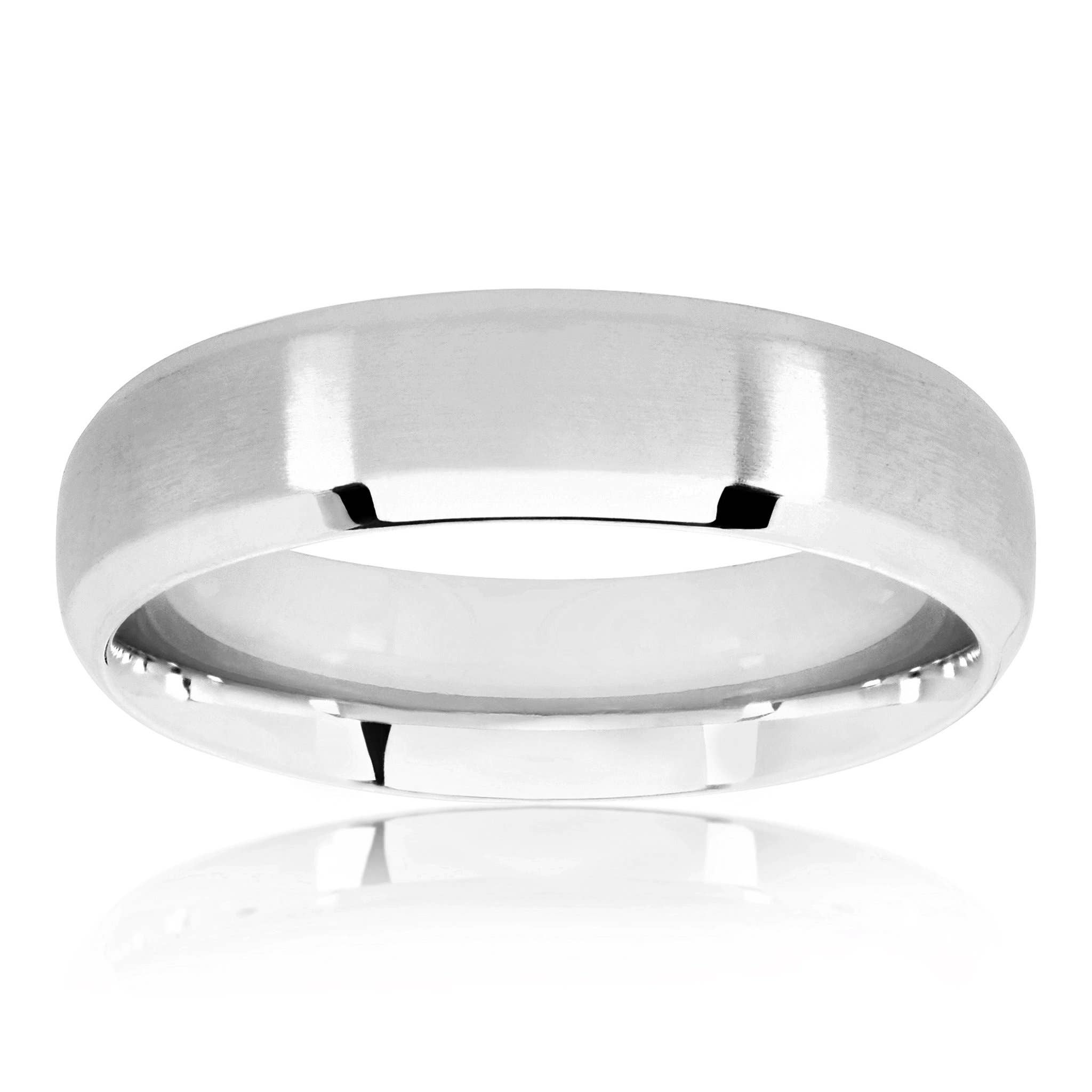 West Coast Jewelry - Wholesale Band/Stacked Ring - Satin Finish Steel Beveled Ring - Size 121