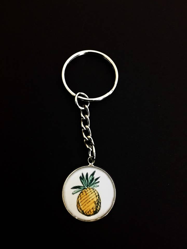 Indie Pineapple Charm Keychain for wholesale by Clearly Hip