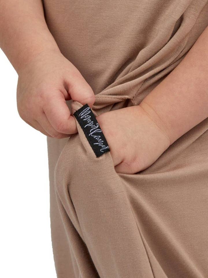 Momper Romper - Wholesale Jumpsuit - Baby - Taupe Mini Toddler Momper1