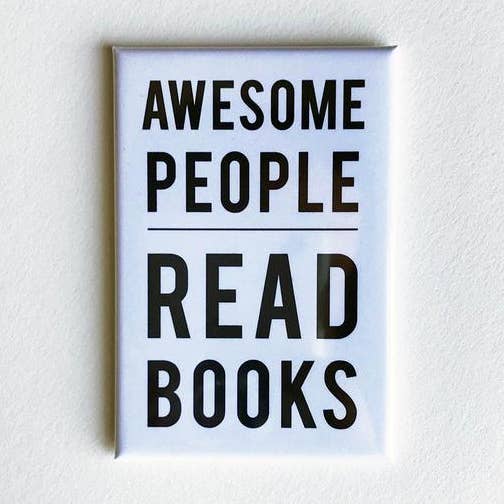 Awesome People Read Typographic Fridge Magnet for wholesale by Steel Petal Press