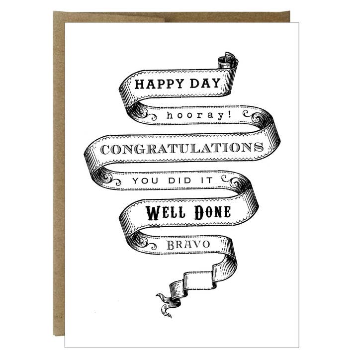 Congratulations Vintage Banner Greeting Card for wholesale by Idea Chic