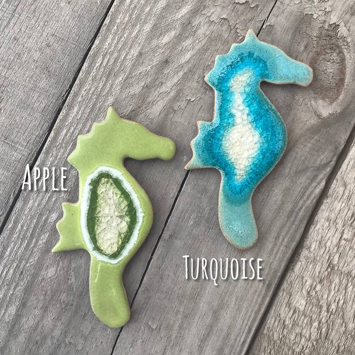 Sea Horse Fridge Magnet - Handmade Ceramic Geode for wholesale by Dock 6 Pottery