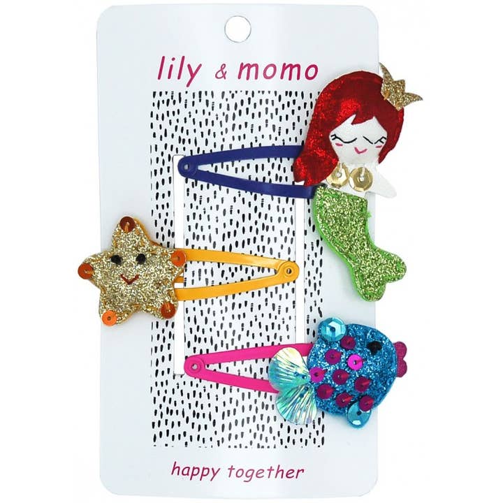 Lily and Momo - Wholesale Hair Clip - Kids - Under The Sea Trio Hair Clips- Multi