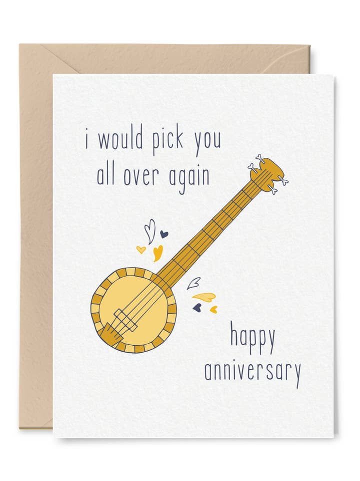 I Would Pick You All Over Again Anniversary Card for wholesale by Tiny Hooray
