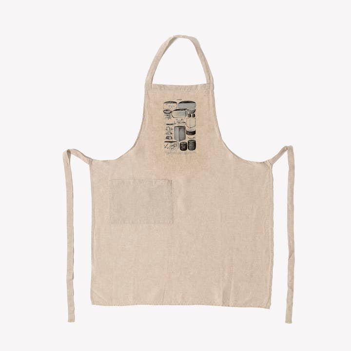 Schürze „The Cheese“ aus steingewaschenem Leinen für den Großhandel von Serie Limitee Louise