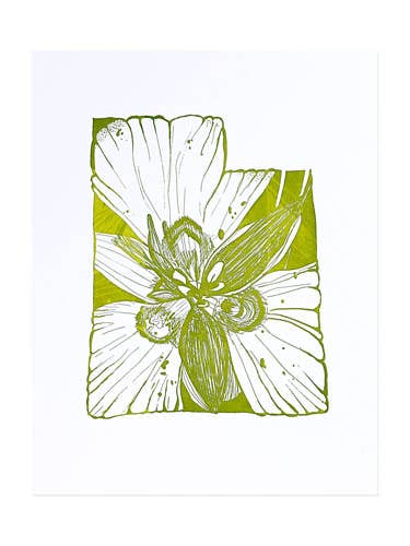 Utah Sego lily Print for wholesale by Thimblepress