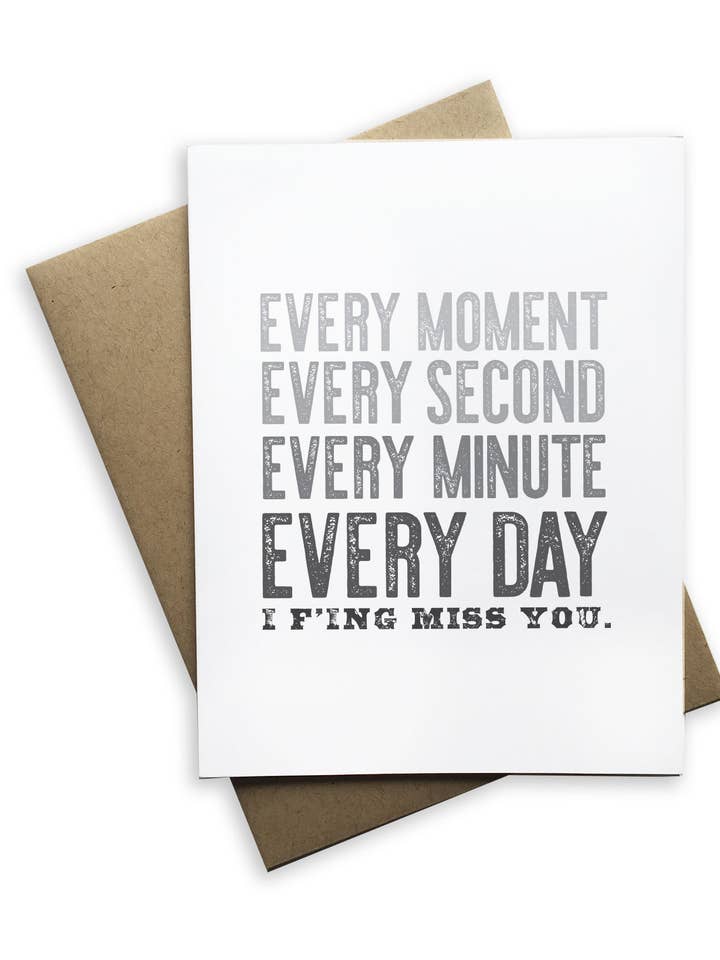 Snarky Missing You - Every Moment I Fucking Miss You for wholesale by Tiramisu Paperie
