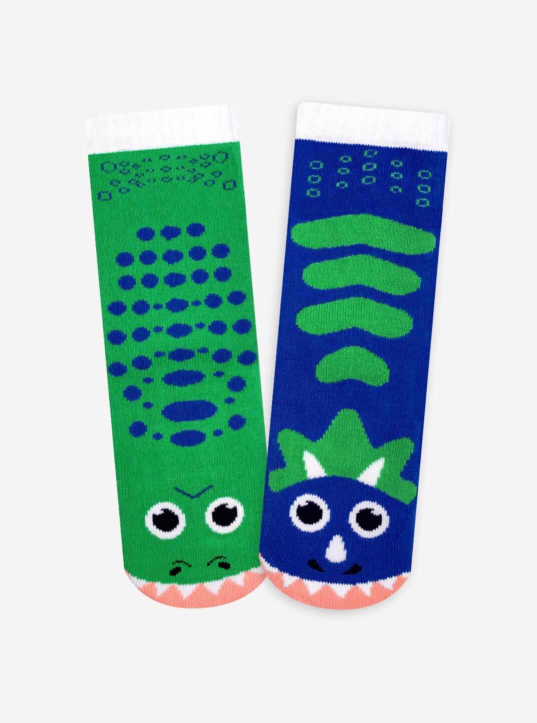 Pals Socks Canada - Wholesale Socks - Kids - T-Rex & Triceratops Kids and Adult Dinosaur Mismatched Socks0