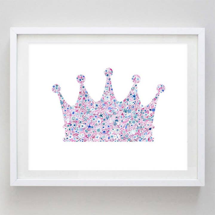 Crown Floral Aquarell Kunstdruck für den Großhandel von Carly Rae Studio