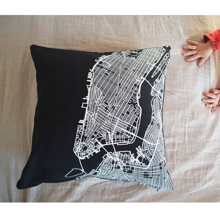 Funda de cojín Manhattan Negro para venta al por mayor de Papurino