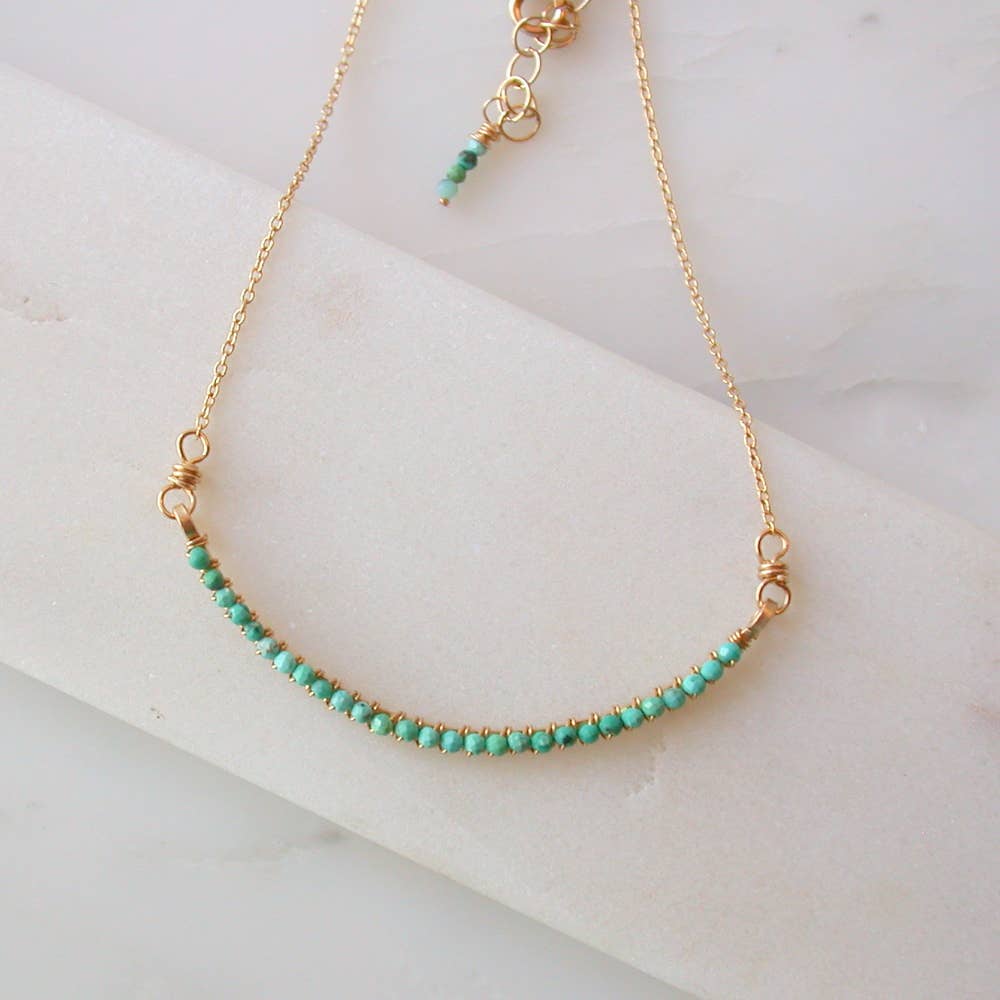 Linda Trent Jewelry - Wholesale Pendant/Charm Necklace - Wrapped Tiny Turquoise Bar Necklace3