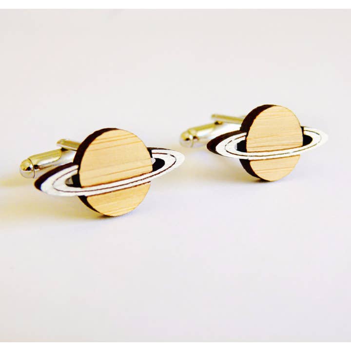 One Happy Leaf - Wholesale Cufflinks - Saturn Planet Cufflinks