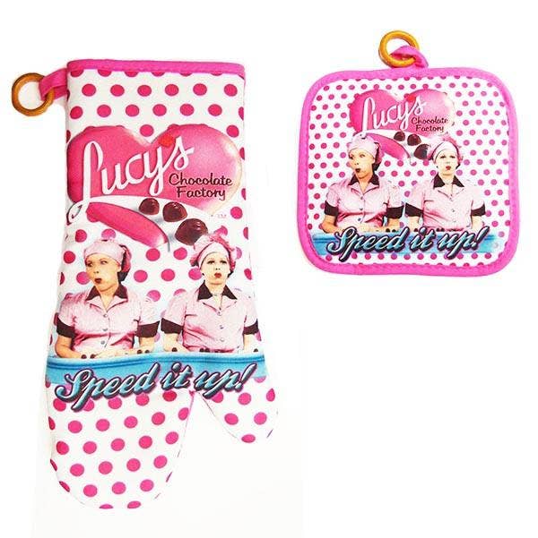 MID-SOUTH PRODUCTS - Wholesale Oven Mitt/Pot Holder - Lucy Potholder Oven Mitt Set - Chocolate Factory0
