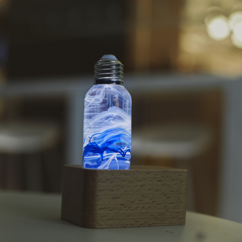 EP Design Lab - Wholesale Light Bulb/Puck - Creative Resin Led Bulb // Blue6