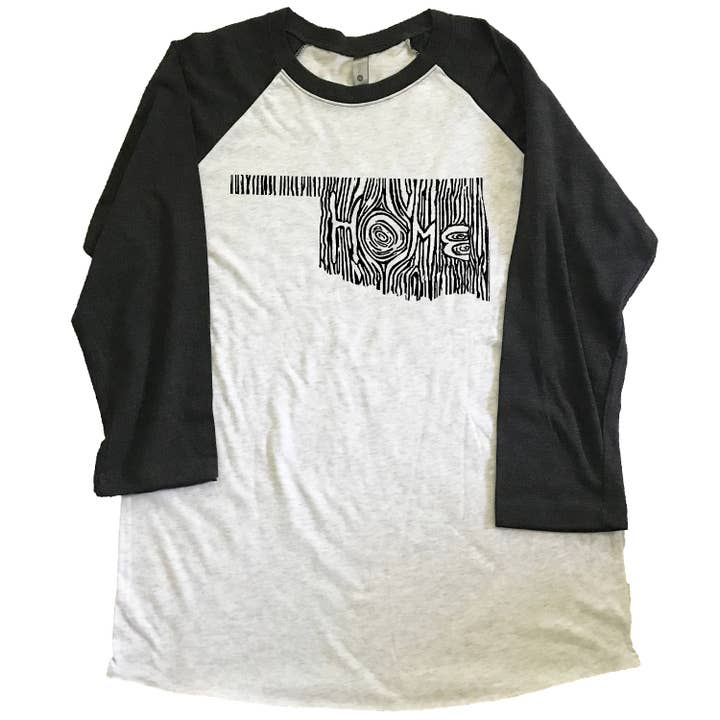 XXL - Oklahoma Ingrained State Unisex Triblend Raglan Baseball T-shirt for wholesale by Ingrained Apparel