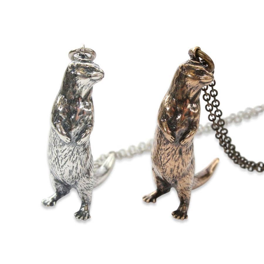 Moon Raven Designs - Wholesale Pendant/Charm Necklace - Standing Otter Pendant Necklace - Bronze2