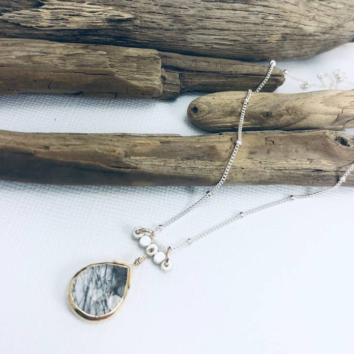 Marchesa Necklace Tourmilated Quartz for wholesale by Laura J Designs