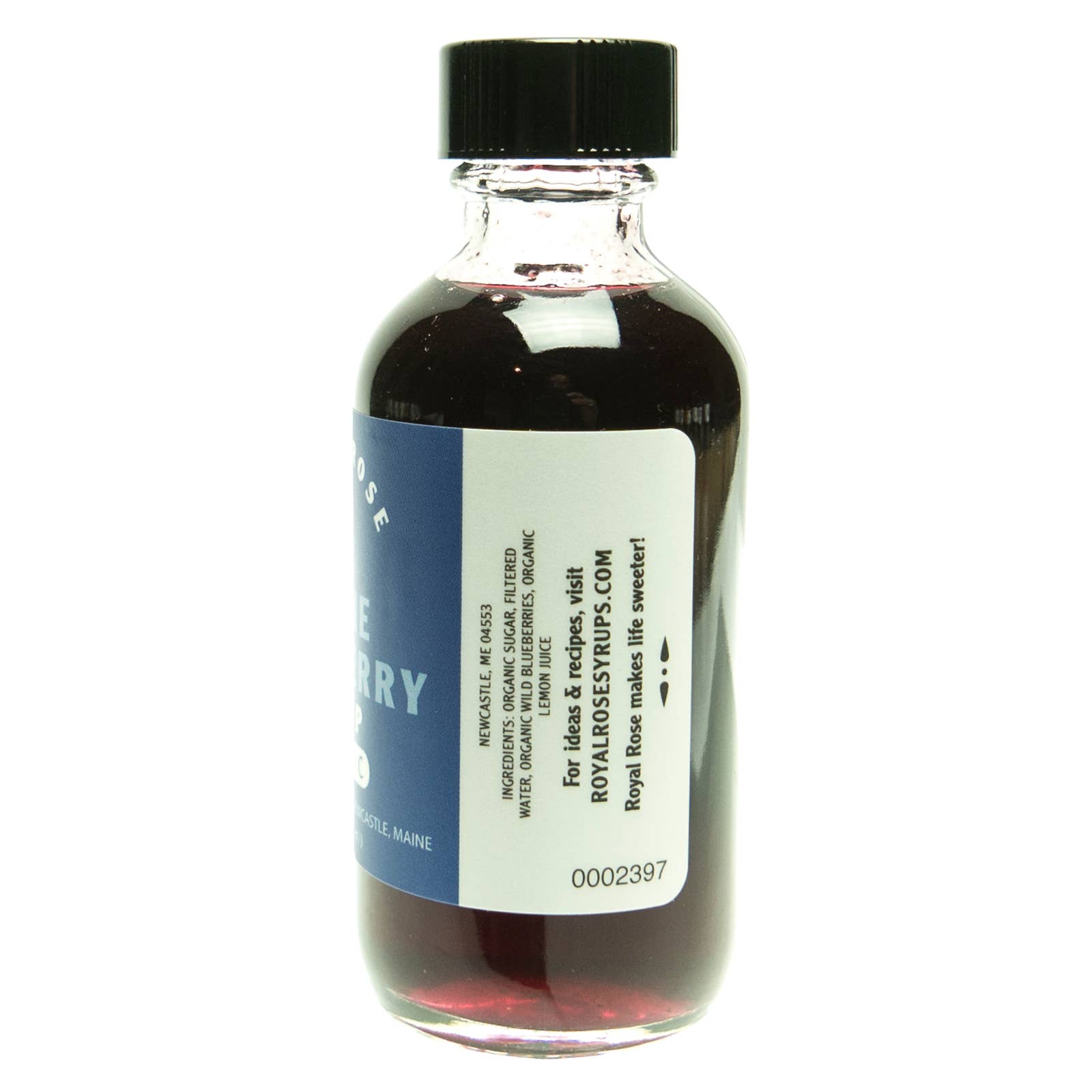 Royal Rose Syrups - Vente Mélange/sirop pour cocktails - Sirop simple de myrtille bio 2oz2