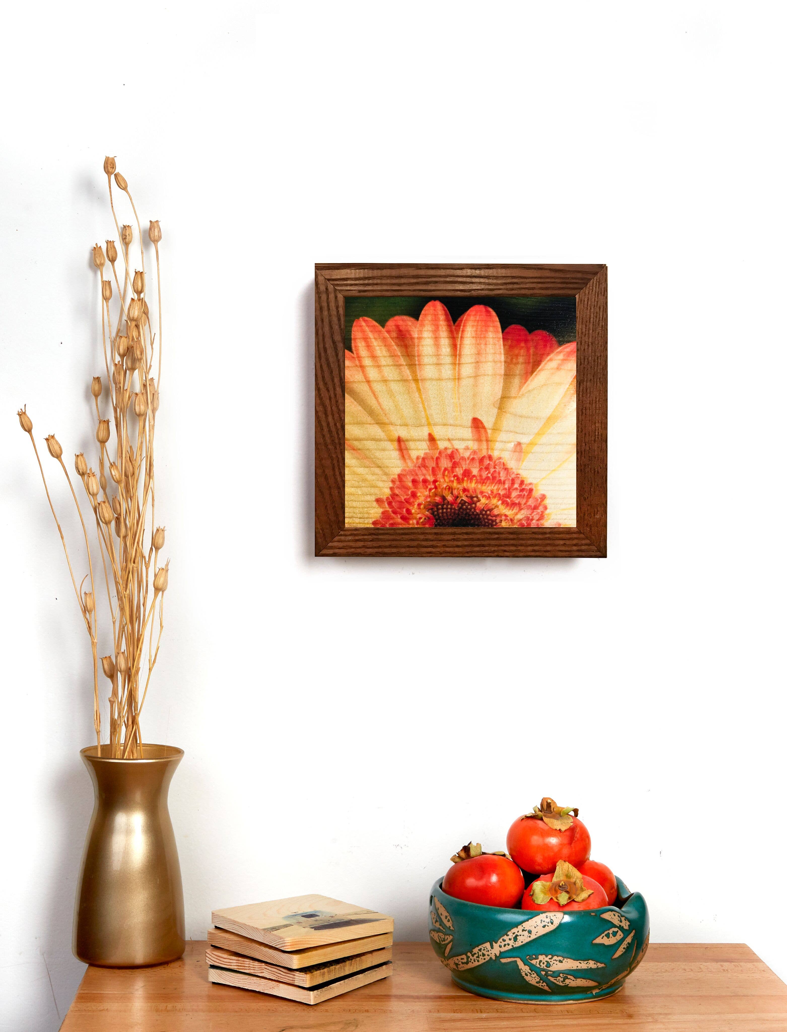 Lancaster Wood Prints - Wholesale Art Print - 5x5 Gerber Daisy Wood Print1