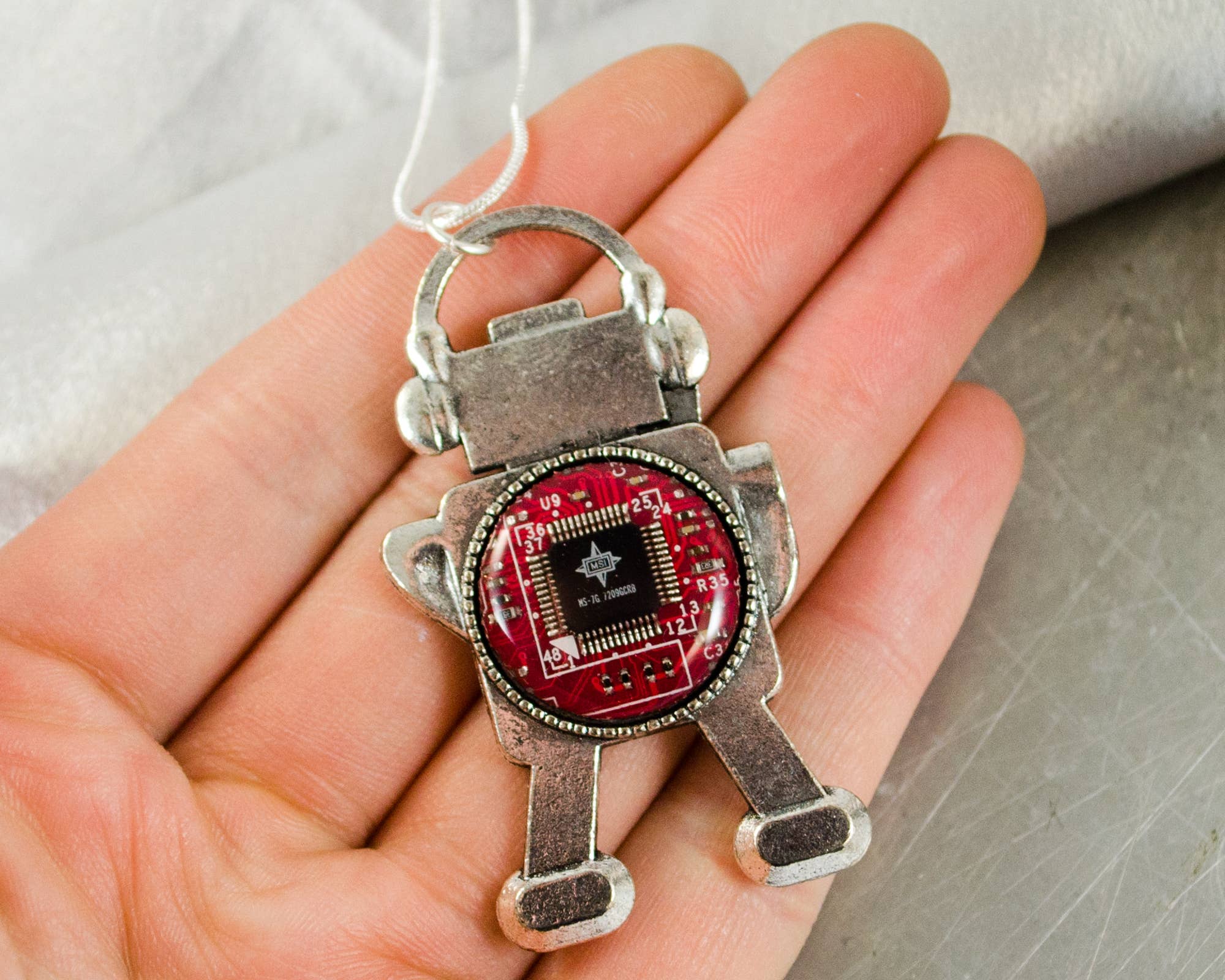 Circuit Breaker Labs - Wholesale Pendant/Charm Necklace - Circuit Board Robot Necklace7