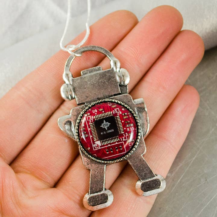 Circuit Breaker Labs - Wholesale Pendant/Charm Necklace - Circuit Board Robot Necklace7