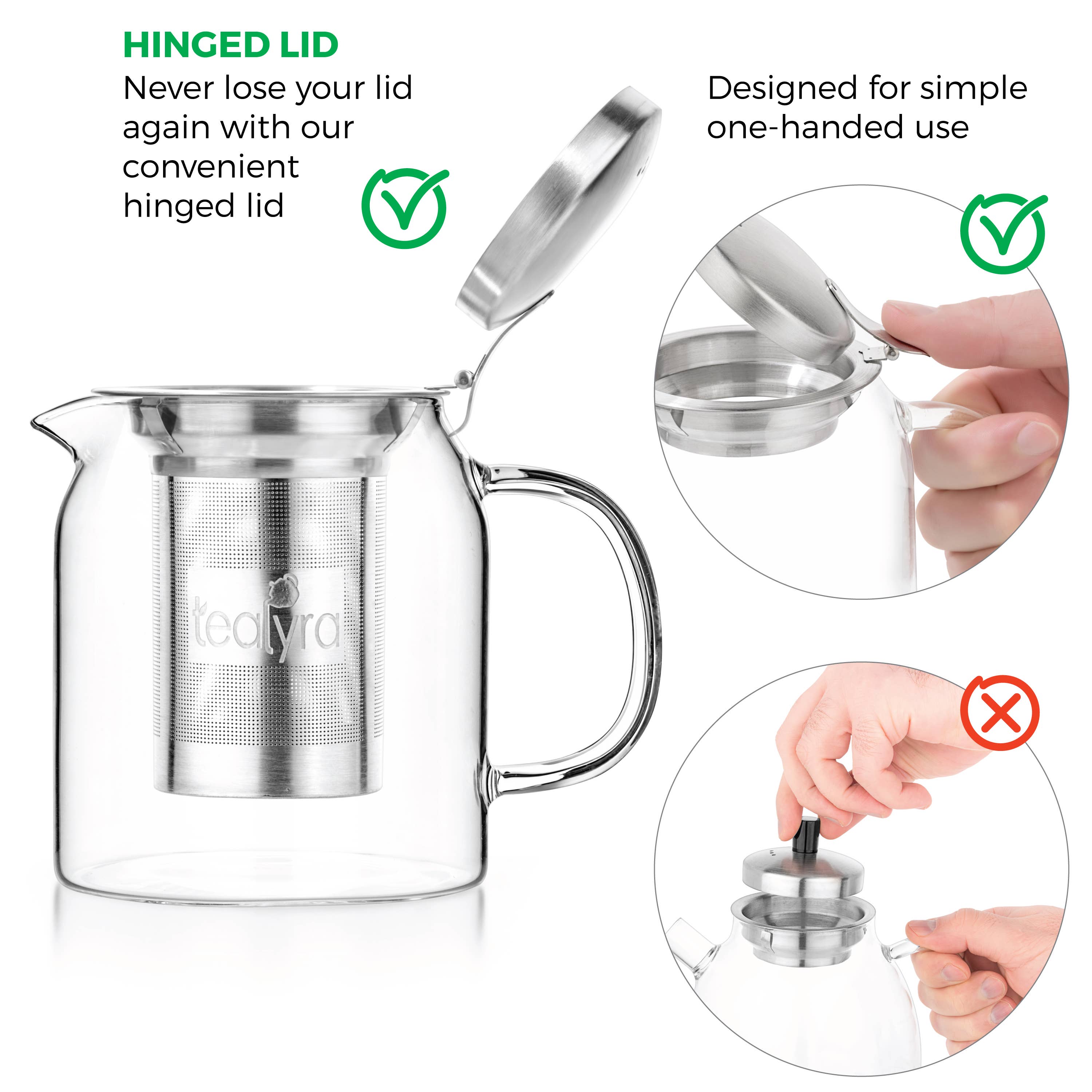 TEALYRA / LUXBE - Wholesale Tea Pot - Pyxis Glass Small Teapot Kettle 20 oz Stove Top Safe6