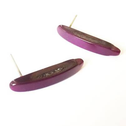 Purple Moonglow Dagger Spike Stud Earrings for wholesale by Leetie Lovendale