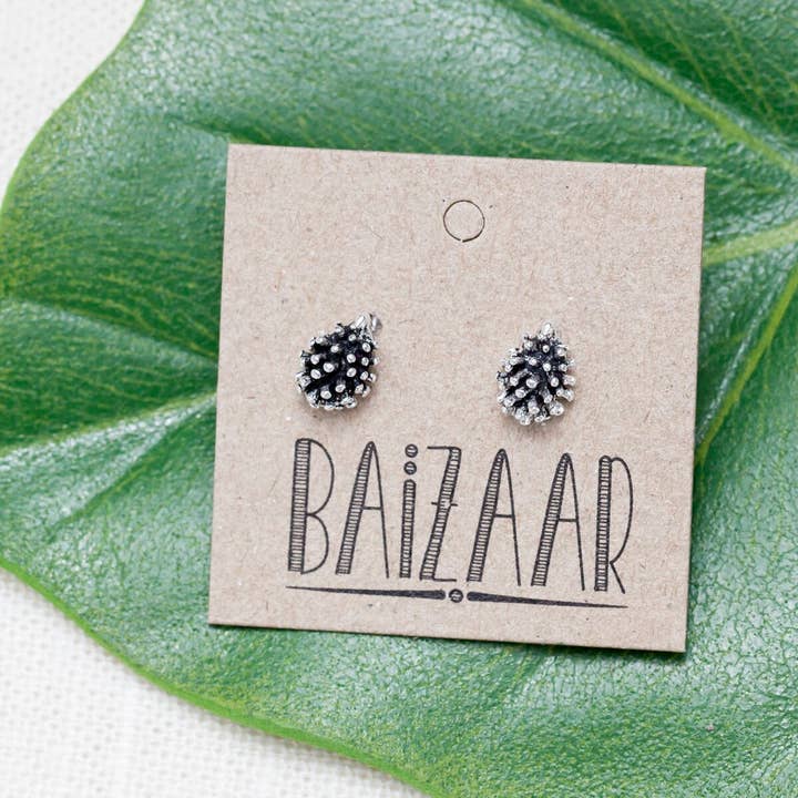 Sterling Silver Hedgehog Stud Earrings for wholesale by Baizaar
