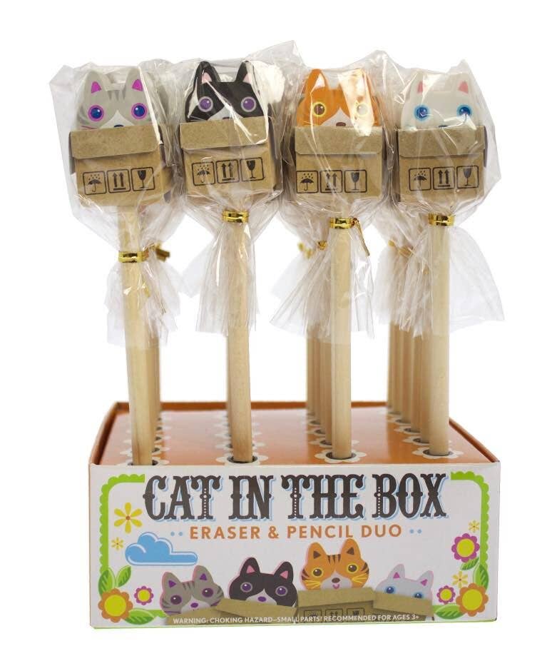 Streamline – wholesale Eraser – Cat In The Box Eraser & Pencil Duo2