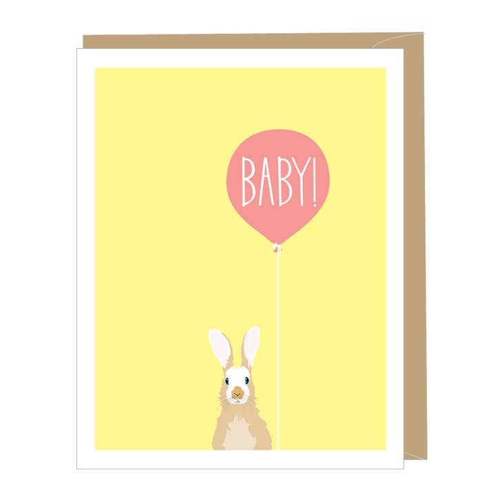 Apartment 2 Cards - Vendita all'ingrosso Biglietto di auguri per la nascita - Biglietto di auguri Baby Rabbit New Baby