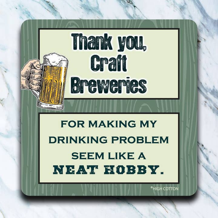 Thank You Craft Brasserie Sous-verre pour la vente par High Cotton Gifts